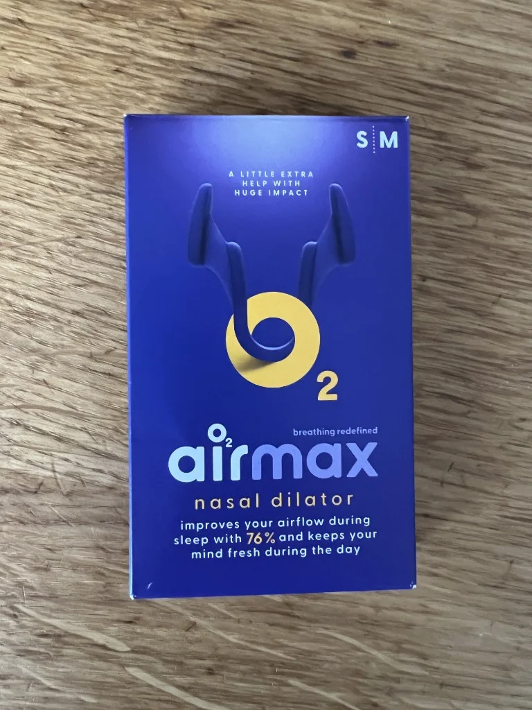 Boîte et contenu du pack d'essai Airmax S+M, dilatateur nasal Classic