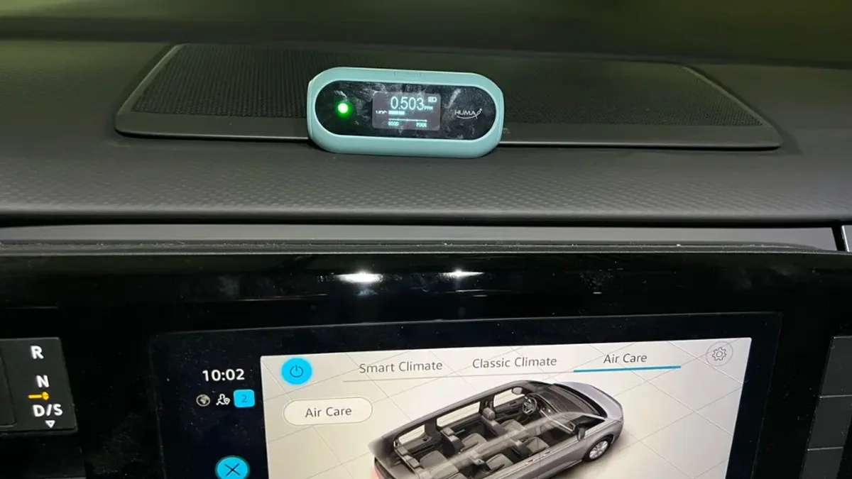 Qualité de l'air en voiture avant activation Air Care — 0,503 ppm